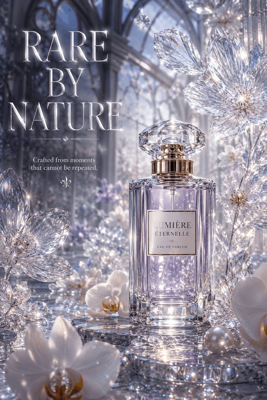 Luxury Product Photography &amp; Editorial Typography: Enchanted Crystal Perfume