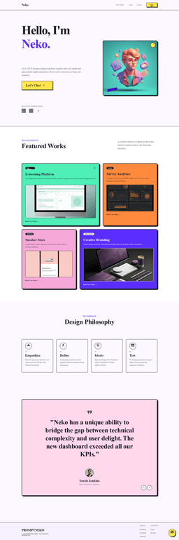 Portfolio website Design : Minimal Neubrutalism thumbnail 4