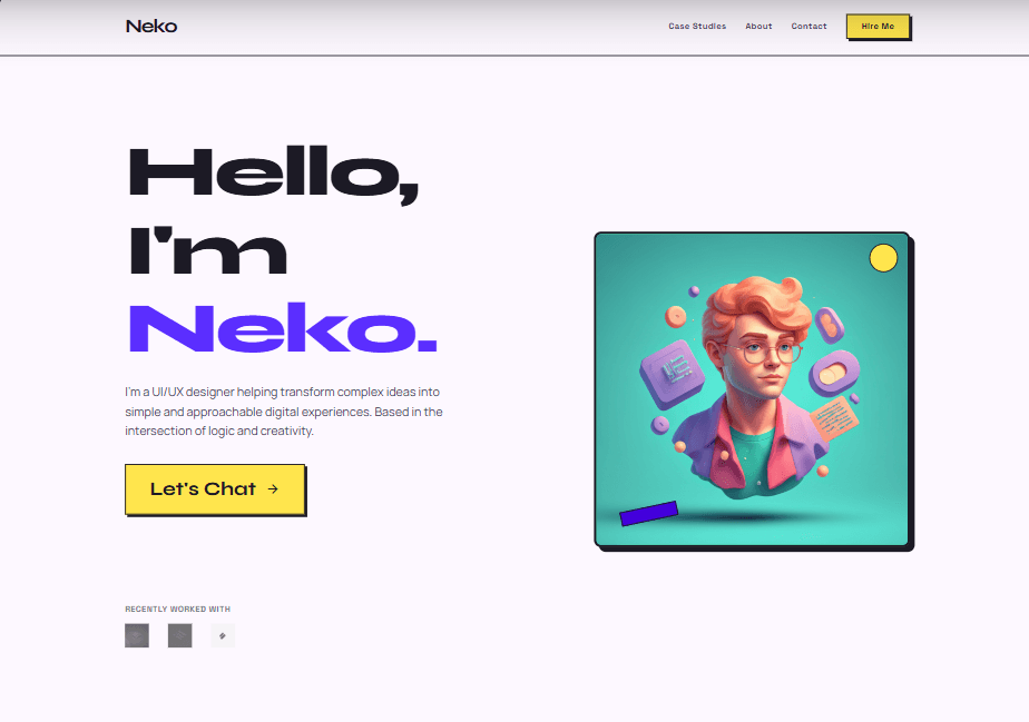 Portfolio website Design : Minimal Neubrutalism