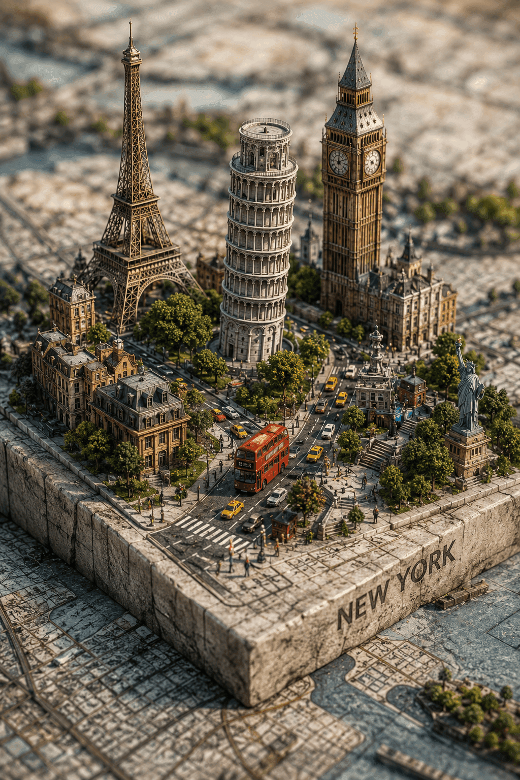 Photorealistic Modern 3D City Diorama Generator Prompt